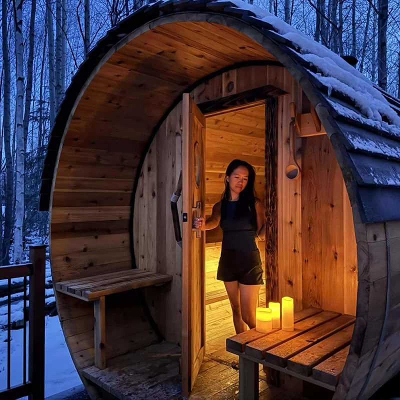 Cedar Sauna Warmth On Cold Alaska Nights
